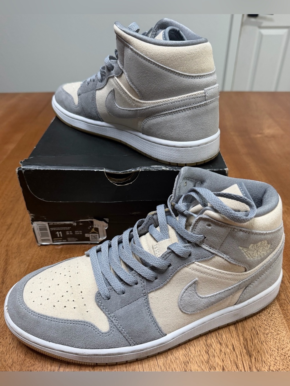Air Jordan 1 Mid SE - Coconut Milk/Coconut Milk, Size Men’s 11 [Great Condition]